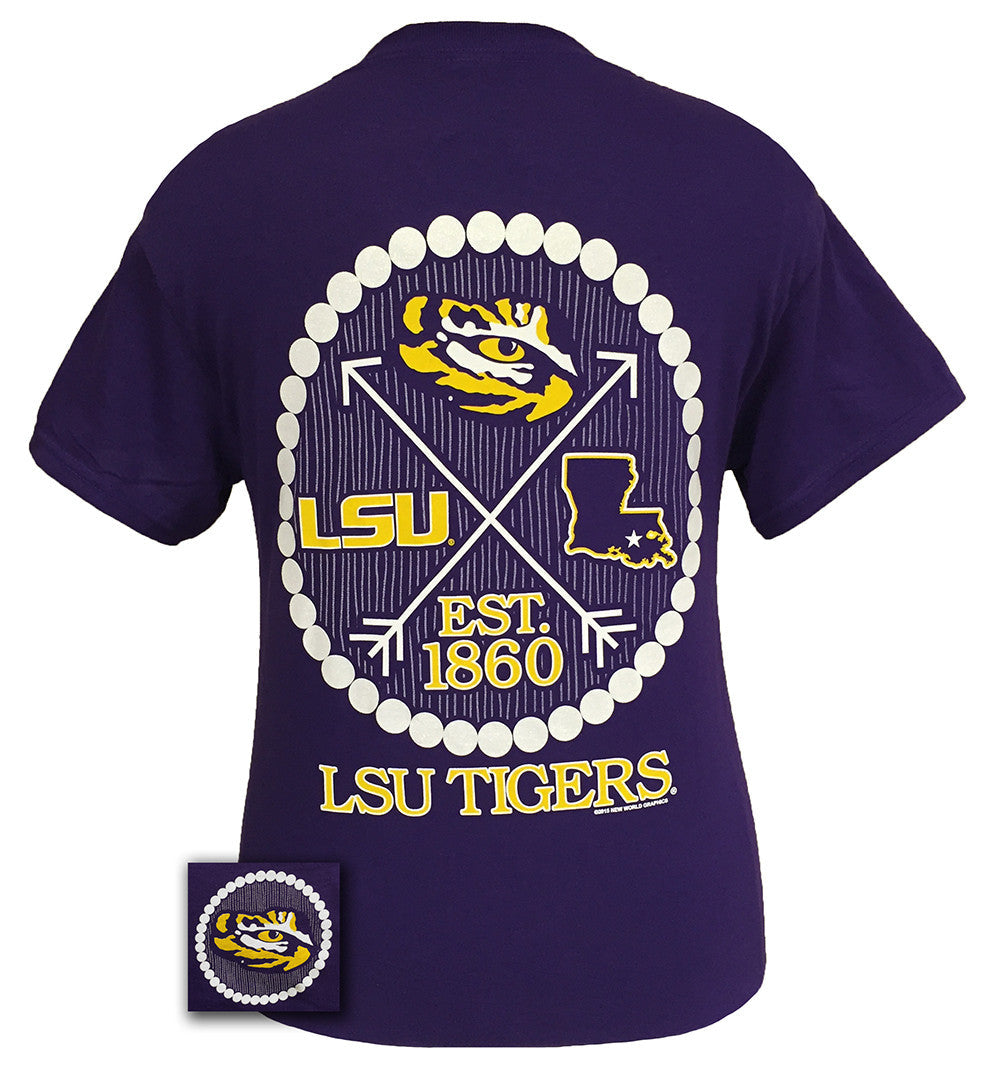 Louisiana State Arrow Pearls Girlie Bright - Adult & Kids T-Shirts, Sweatshirts & Hoodies apparel design preview 1