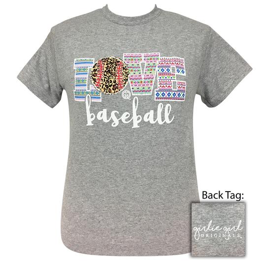 Girlie Girl Originals Preppy Love Baseball Leopard - Adult & Kids T-Shirts, Sweatshirts & Hoodies apparel design preview 1