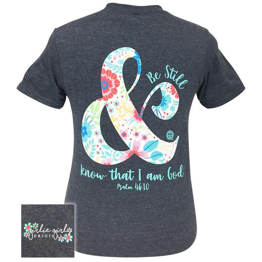Girlie Girl Originals Preppy Be Still Psalm Navy - Adult & Kids T-Shirts, Sweatshirts & Hoodies apparel design preview 1
