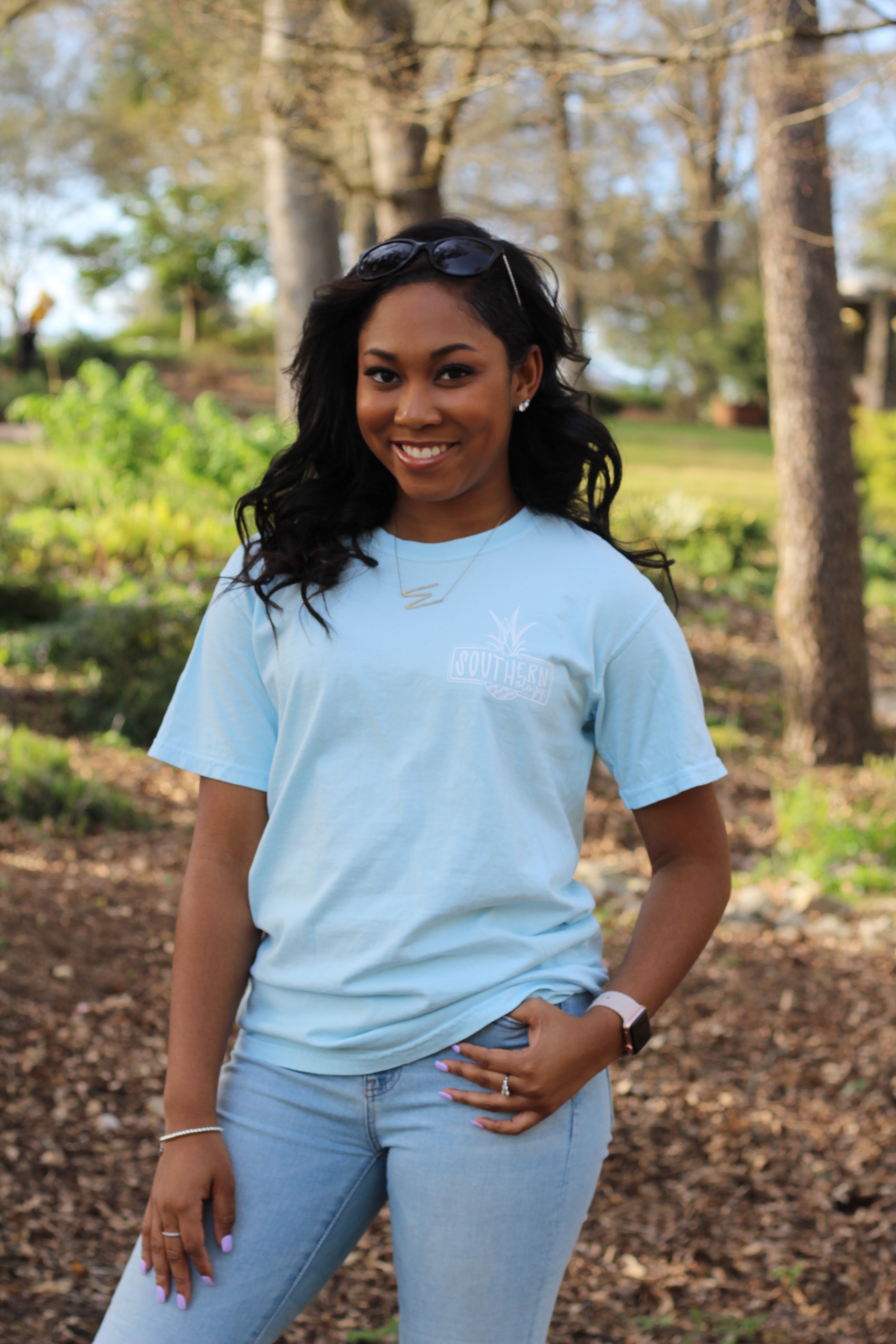 SALE Southernology Preppy Hey Y'all Cotton Chambray - Adult & Kids T-Shirts, Sweatshirts & Hoodies apparel design preview 2