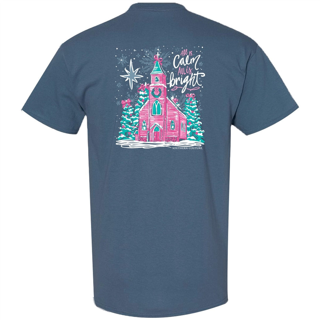 Southern Couture Classic All Is Calm Holiday - Adult & Kids T-Shirts, Sweatshirts & Hoodies apparel design preview 2