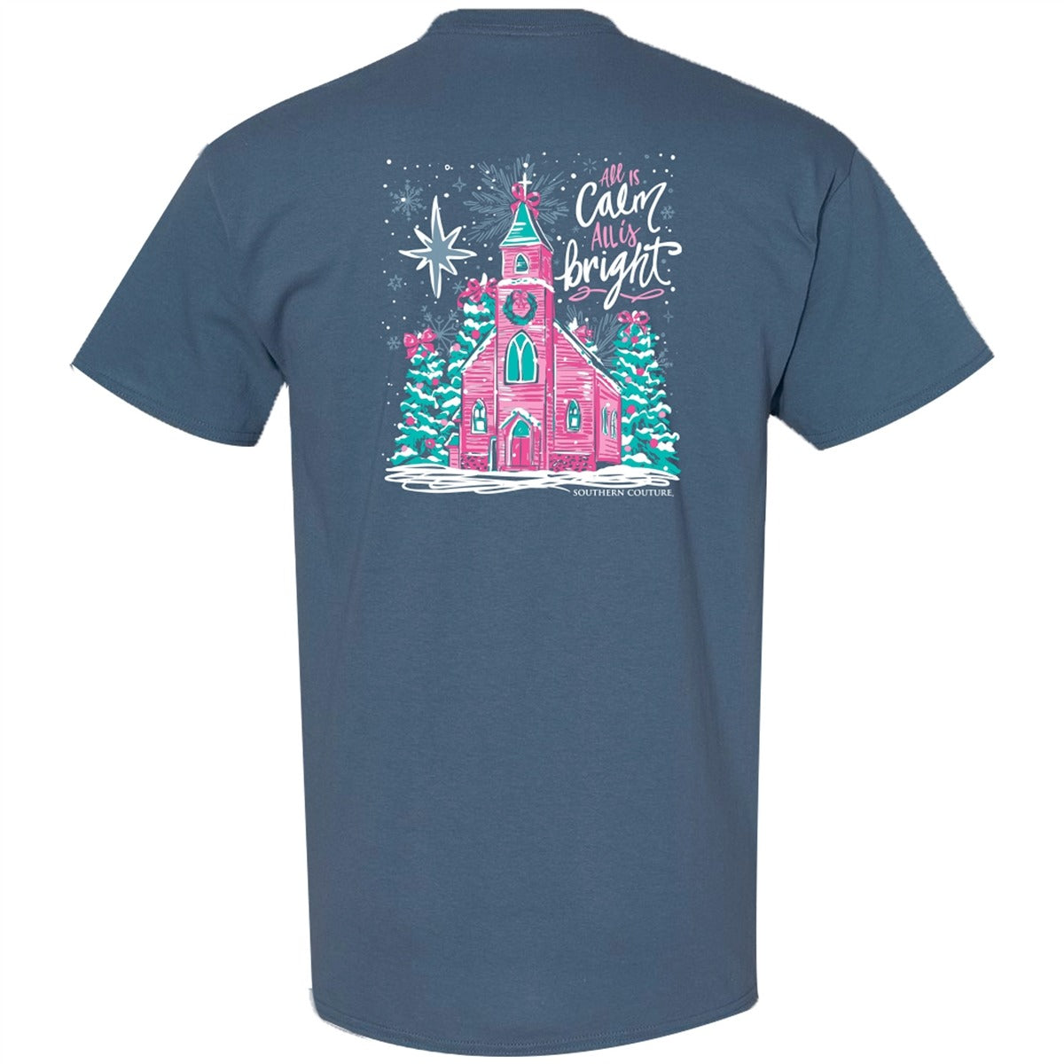 Southern Couture Classic All Is Calm Holiday - Adult & Kids T-Shirts, Sweatshirts & Hoodies apparel design preview 2