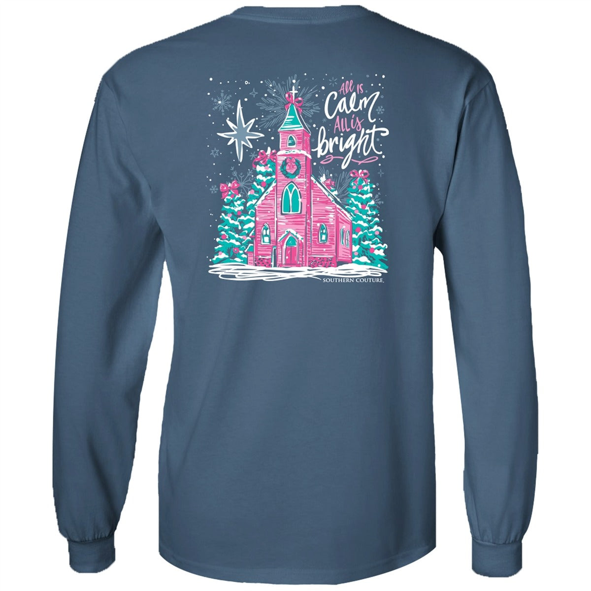 Southern Couture Classic All Is Calm Holiday - Adult & Kids T-Shirts, Sweatshirts & Hoodies apparel design preview 2