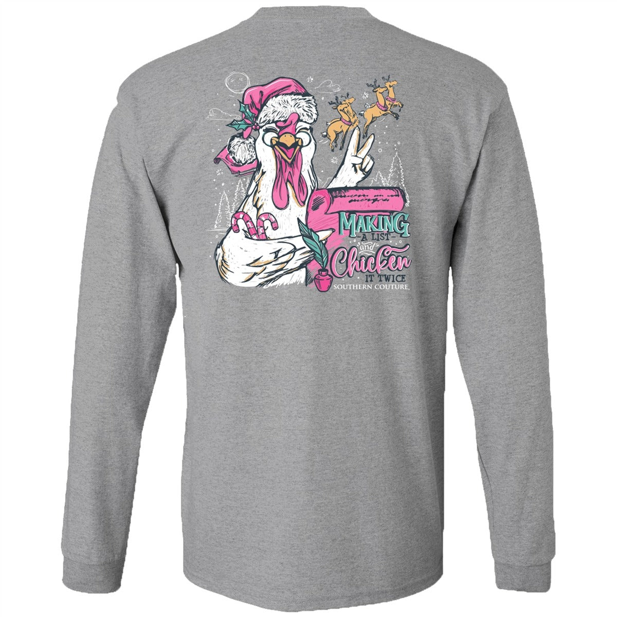 Southern Couture Classic Makin A List Chicken Holiday - Adult & Kids T-Shirts, Sweatshirts & Hoodies apparel design preview 2