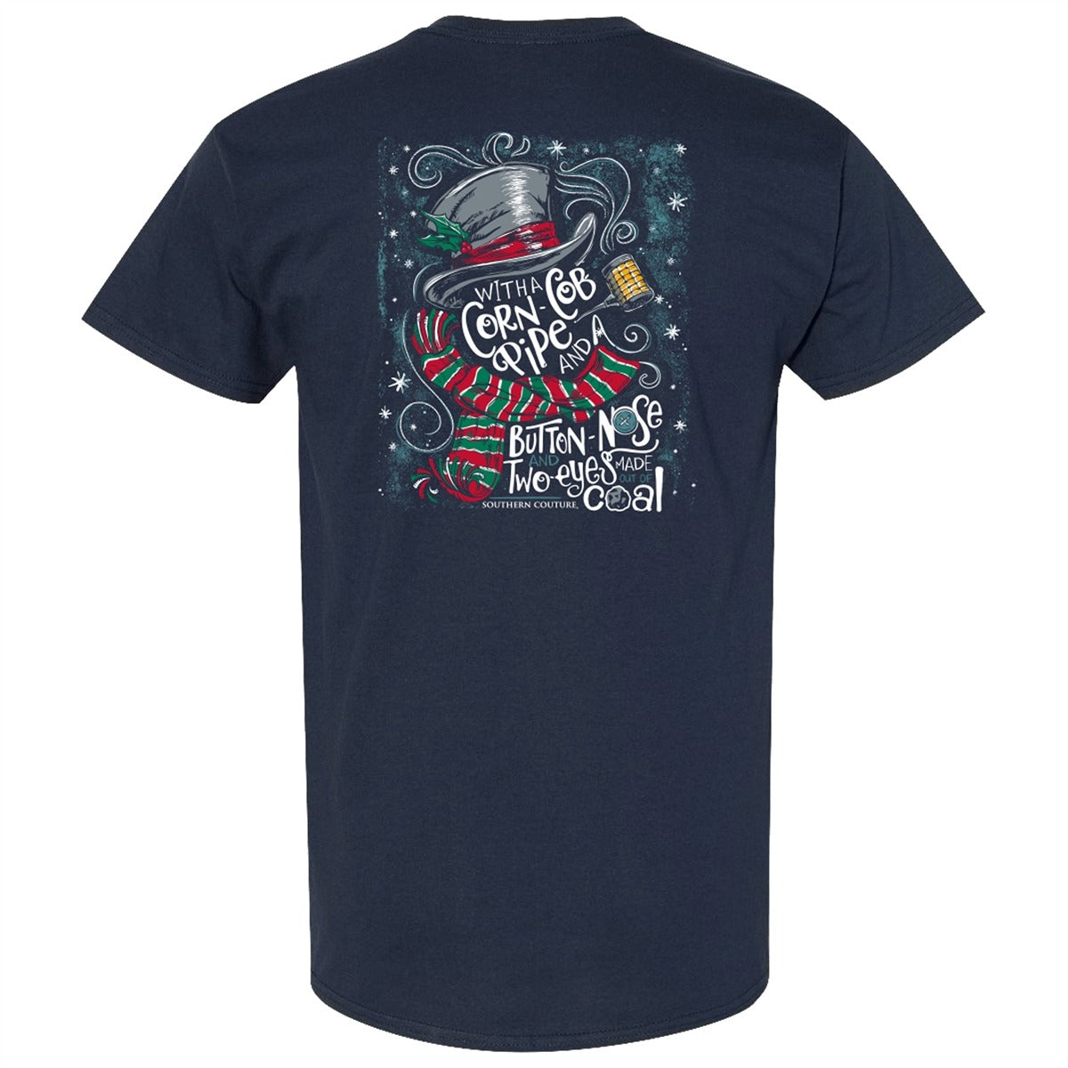 Southern Couture Classic Corn Cobb Pipe Snowman - Adult & Kids T-Shirts, Sweatshirts & Hoodies apparel design preview 2