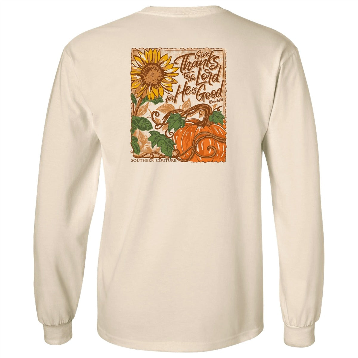 Southern Couture Classic Give Thanks To The Lord Fall - Adult & Kids T-Shirts, Sweatshirts & Hoodies apparel design preview 2