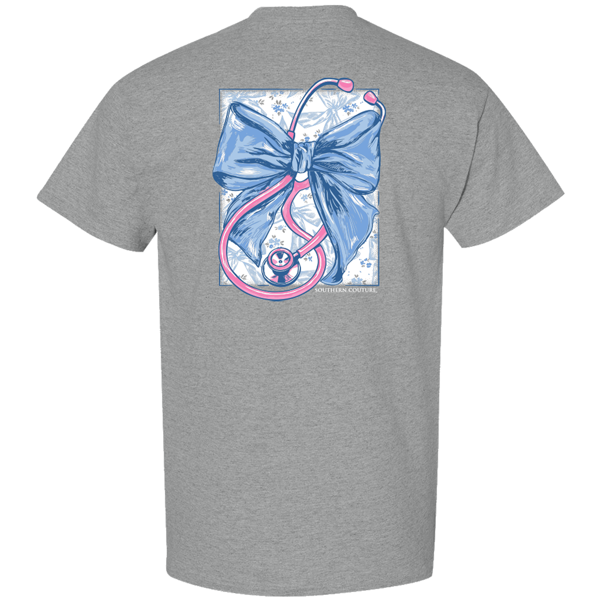 Southern Couture Classic Stethoscope With Bow Nurse - Adult & Kids T-Shirts, Sweatshirts & Hoodies apparel design preview 2