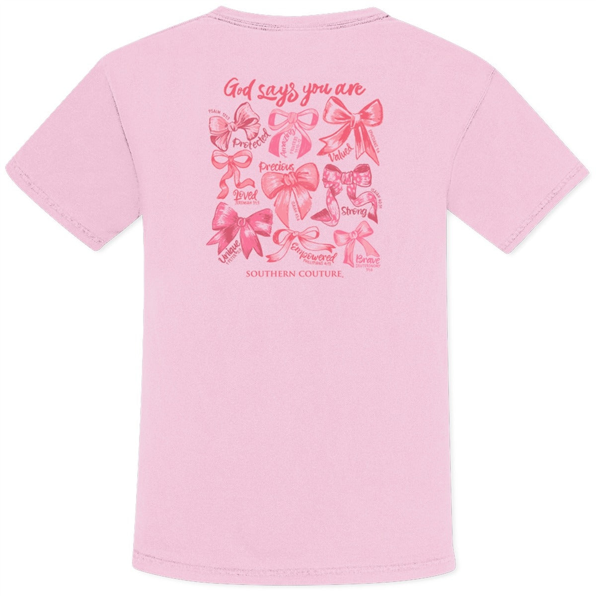 Southern Couture God Says You Are Bows Comfort Colors - Adult & Kids T-Shirts, Sweatshirts & Hoodies apparel design preview 2