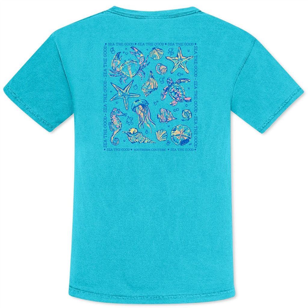 Southern Couture Sea The Good Comfort Colors - Adult & Kids T-Shirts, Sweatshirts & Hoodies apparel design preview 2