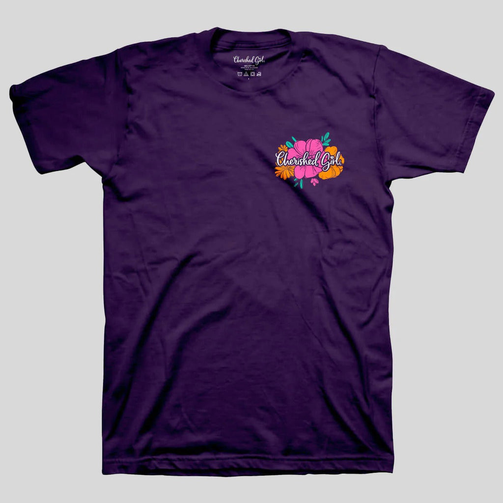 Cherished Girl Floral Cross Faith - Adult & Kids T-Shirts, Sweatshirts & Hoodies apparel design preview 2
