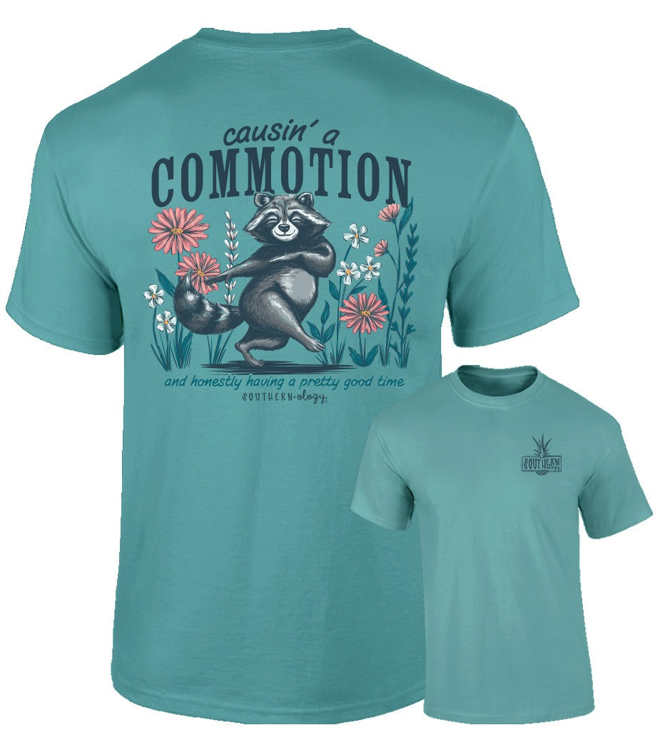 Southernology Causin' a Commotion Raccoon Comfort - Adult & Kids T-Shirts, Sweatshirts & Hoodies apparel design preview 2