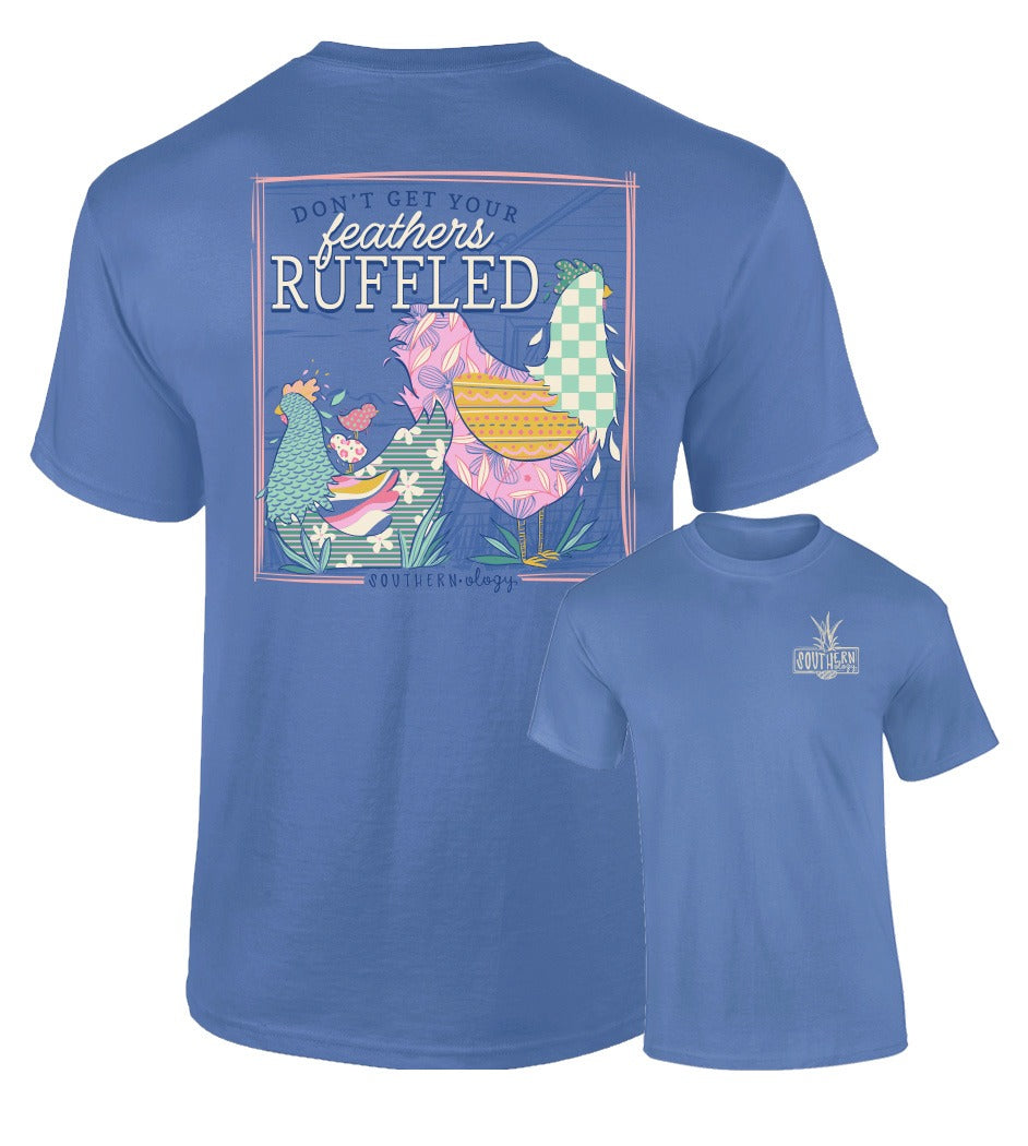 Southernology Feathers Ruffled Pattern Chickens - Adult & Kids T-Shirts, Sweatshirts & Hoodies apparel design preview 2