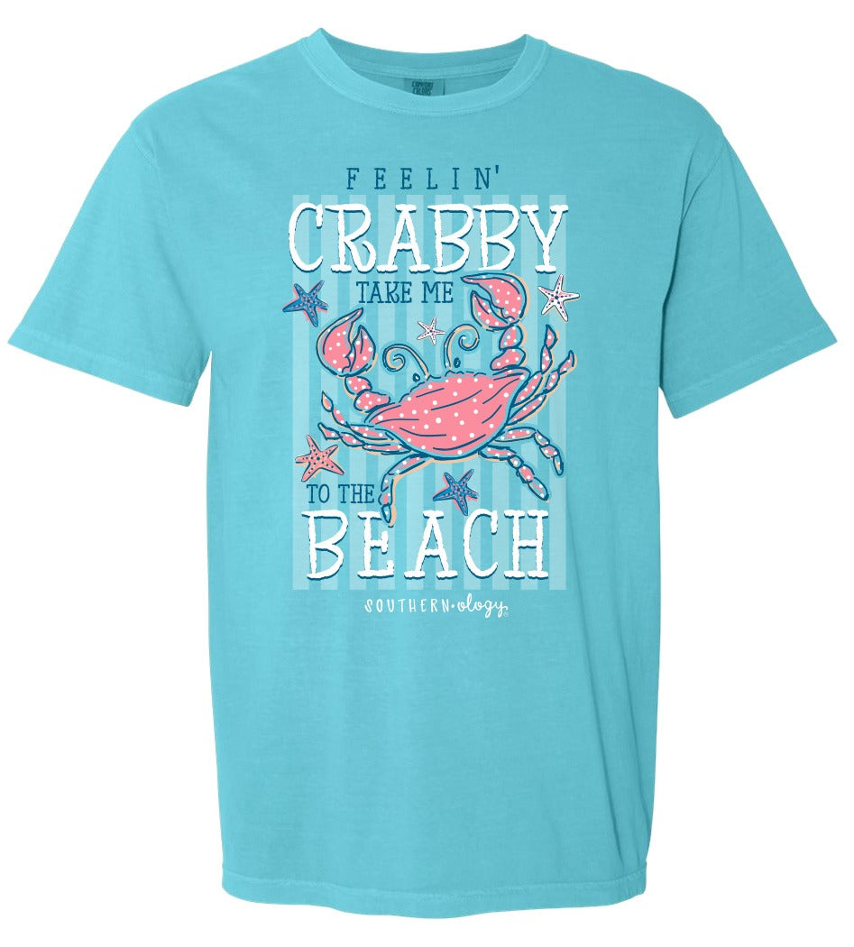 Southernology Feelin Crabby Beach Comfort Colors - Adult & Kids T-Shirts, Sweatshirts & Hoodies apparel design preview 2
