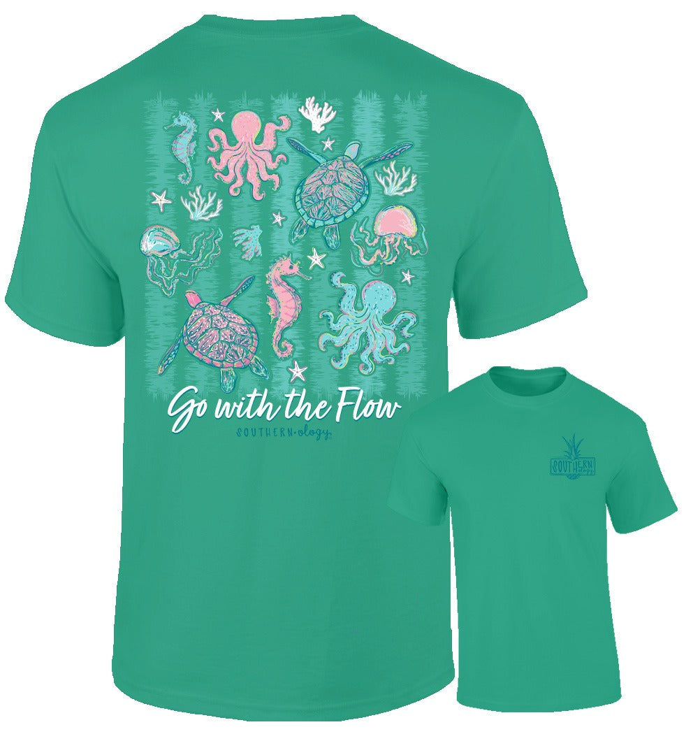 Southernology Sea Life Go with the Flow Comfort - Adult & Kids T-Shirts, Sweatshirts & Hoodies apparel design preview 2