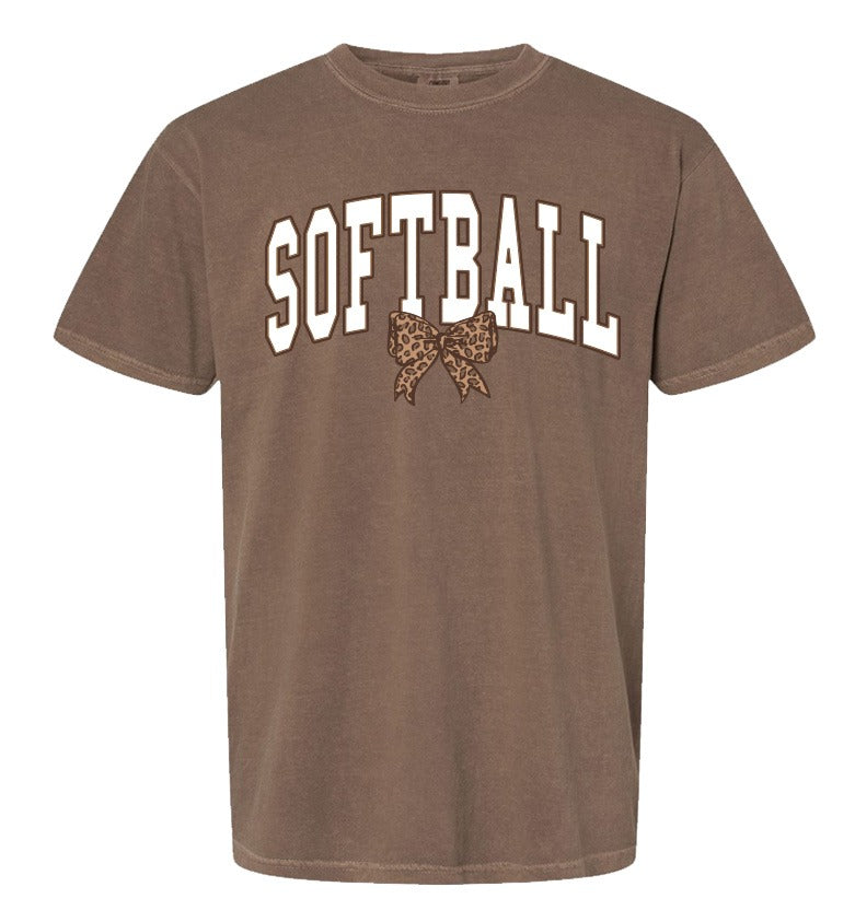 Southernology Softball Leopard Bow Comfort Colors - Adult & Kids T-Shirts, Sweatshirts & Hoodies apparel design preview 2