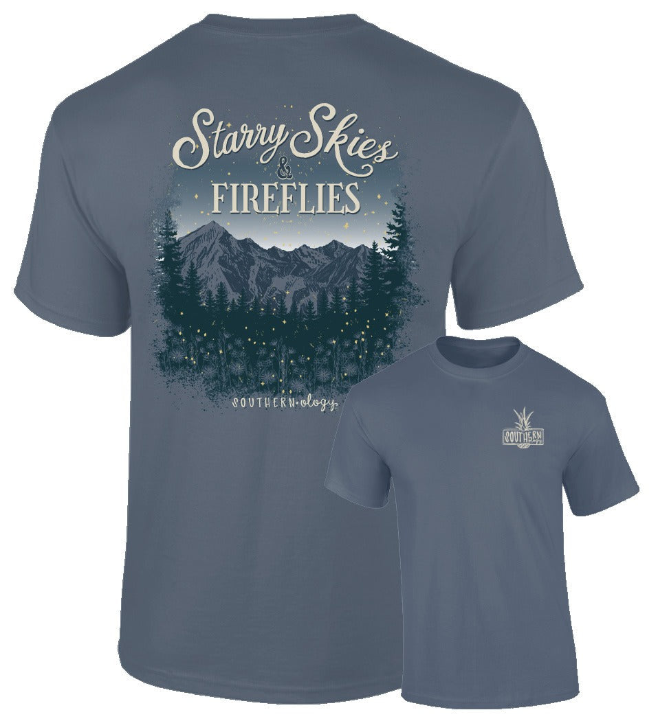 Southernology Starry Skies Fireflies Comfort Colors - Adult & Kids T-Shirts, Sweatshirts & Hoodies apparel design preview 2