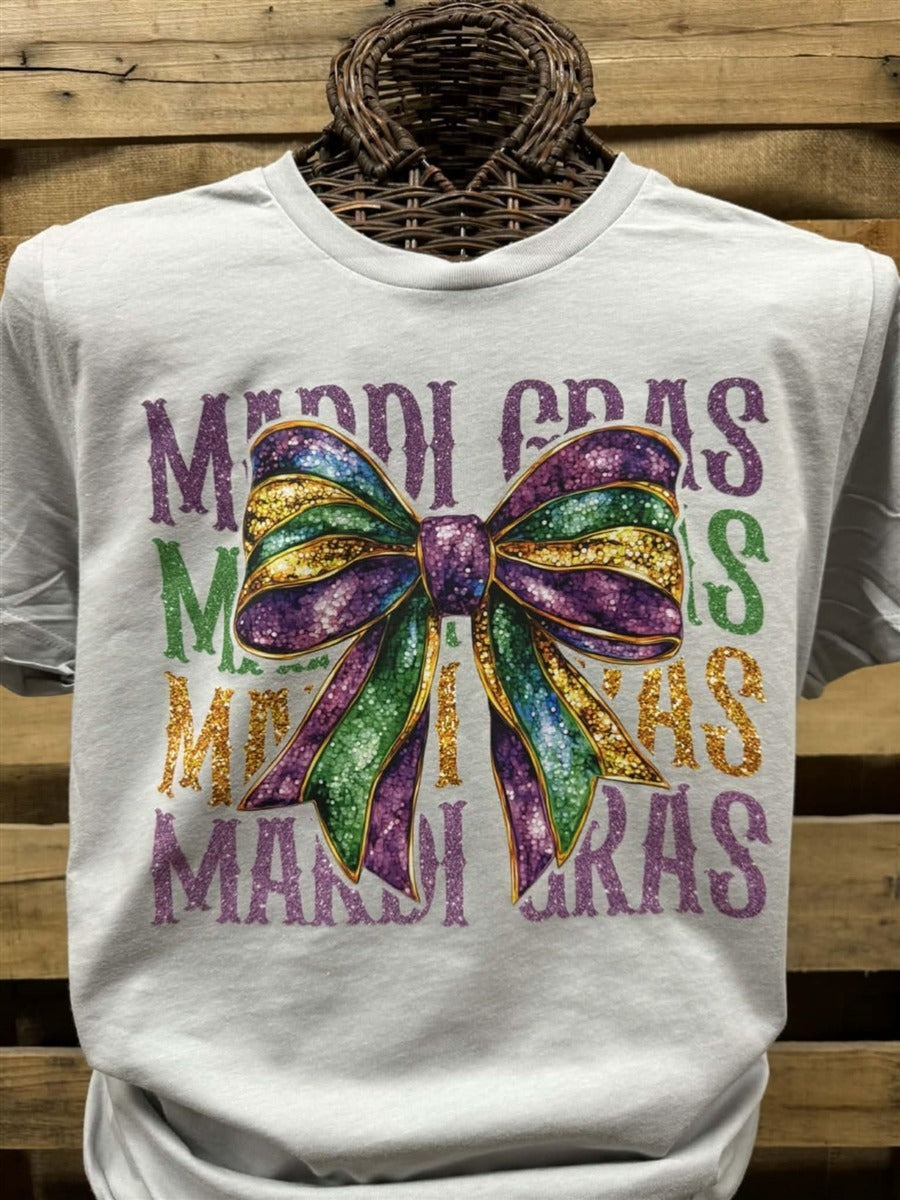 Southern Chics Mardi Gras Bow Canvas - Adult & Kids T-Shirts, Sweatshirts & Hoodies apparel design preview 2
