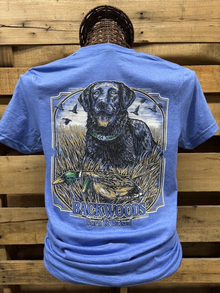 Backwoods Born Raised Lab Dog Soft Style - Adult & Kids T-Shirts, Sweatshirts & Hoodies apparel design preview 1