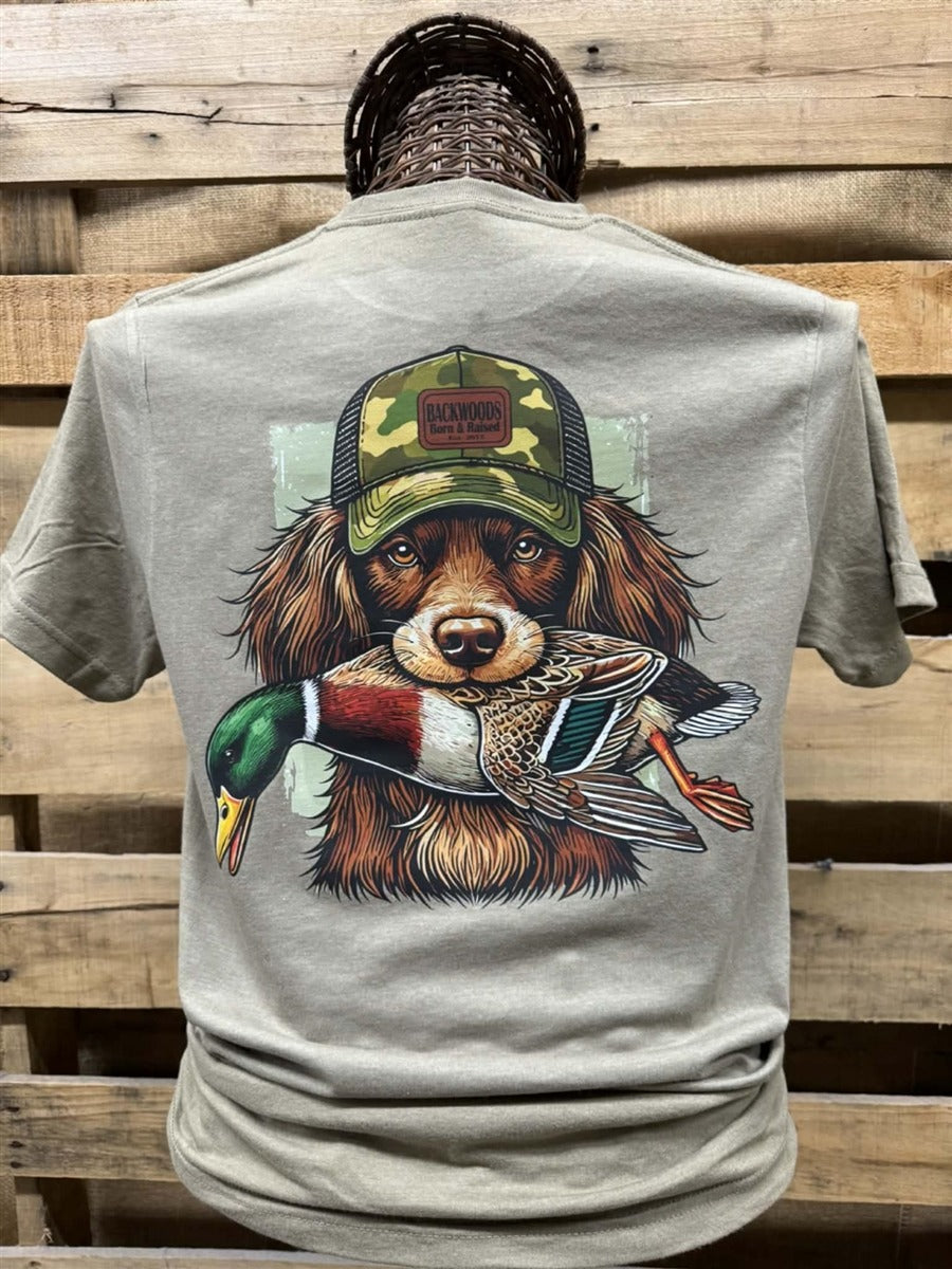 Backwoods Born Raised Boykin Dog Duck Unisex Soft - Adult & Kids T-Shirts, Sweatshirts & Hoodies apparel design preview 2
