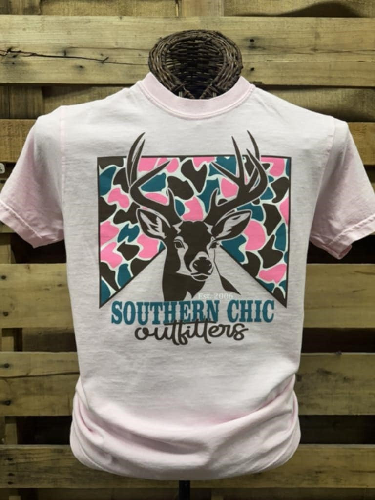 Southern Chics Pink Camo Deer Comfort Colors - Adult & Kids T-Shirts, Sweatshirts & Hoodies apparel design preview 2