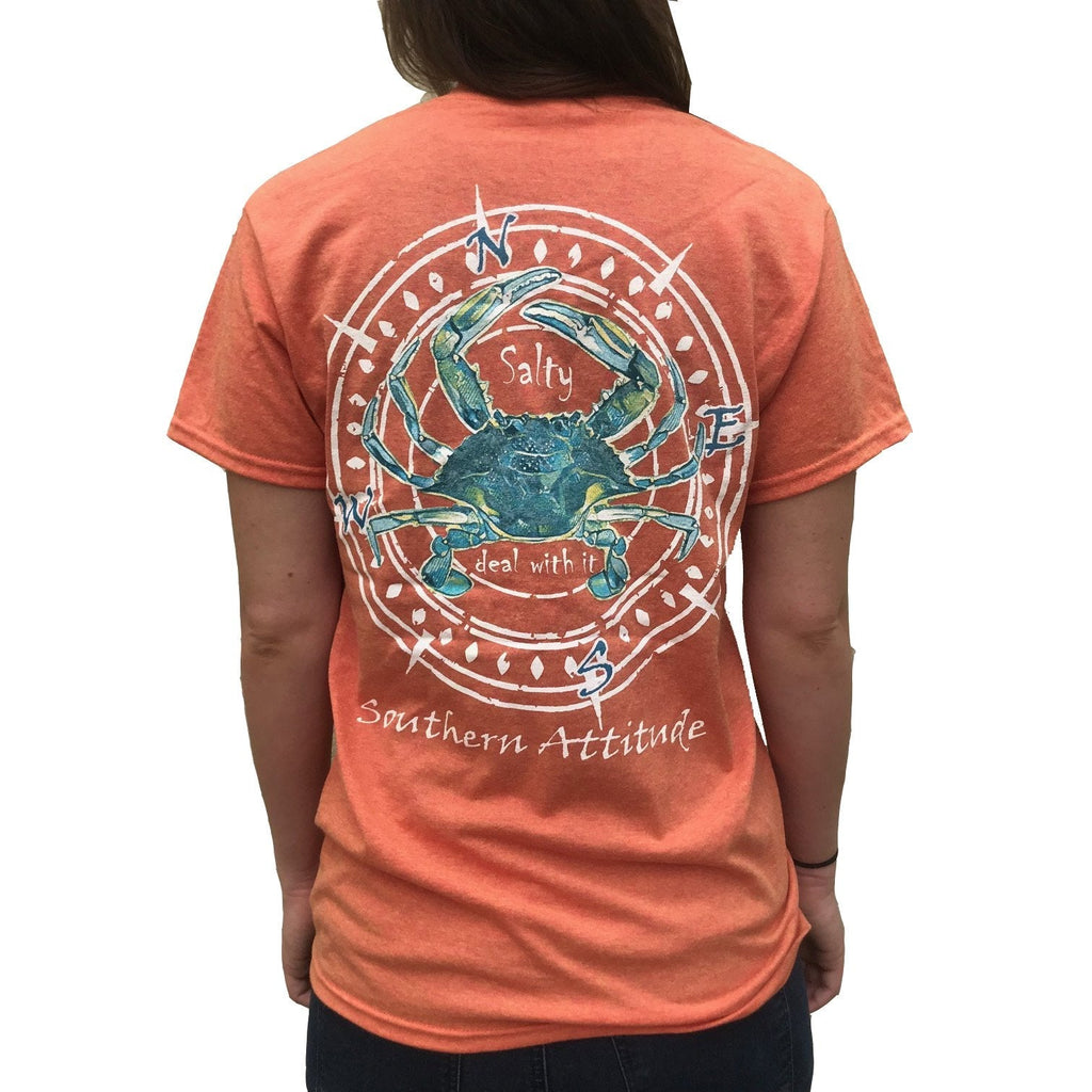 Southern Attitude Crab Compass Sunset - Adult & Kids T-Shirts, Sweatshirts & Hoodies apparel design preview 2