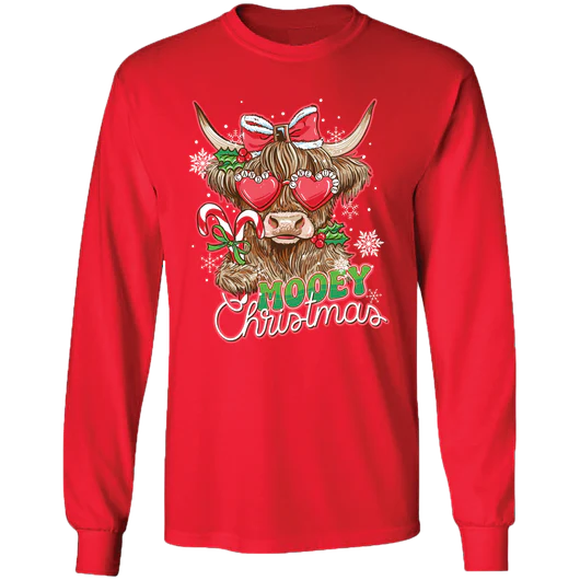 Girlie Girl Originals Mooey Cow Christmas - Adult & Kids T-Shirts, Sweatshirts & Hoodies apparel design preview 2
