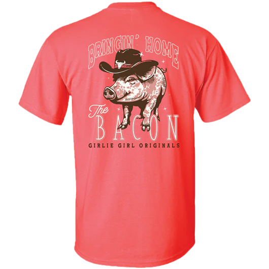 Girlie Girl Originals Bring Home Bacon Pig - Adult & Kids T-Shirts, Sweatshirts & Hoodies apparel design preview 2