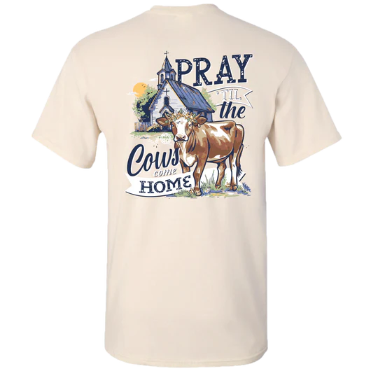 Girlie Girl Originals Pray Cows Home - Adult & Kids T-Shirts, Sweatshirts & Hoodies apparel design preview 2