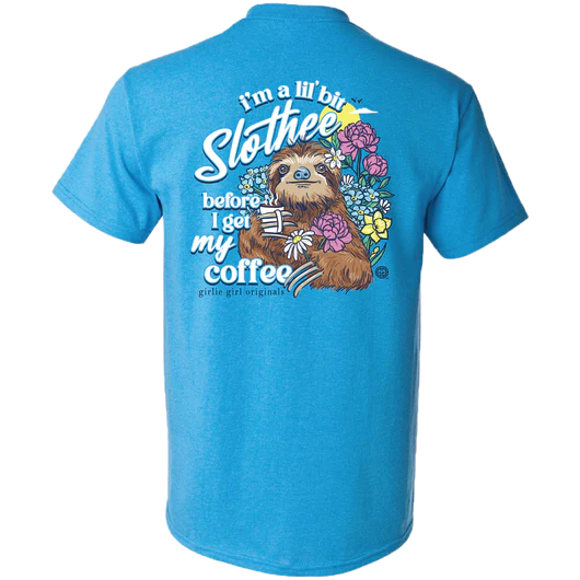Girlie Girl Originals Lil Bit Slothee Coffee - Adult & Kids T-Shirts, Sweatshirts & Hoodies apparel design preview 2
