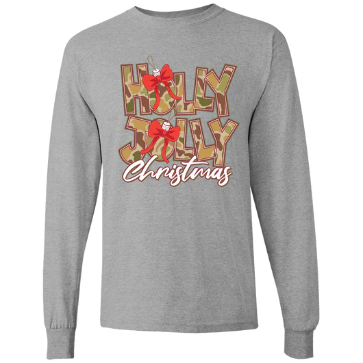 Girlie Girl Originals Holly Jolly Camo Holiday - Adult & Kids T-Shirts, Sweatshirts & Hoodies apparel design preview 2