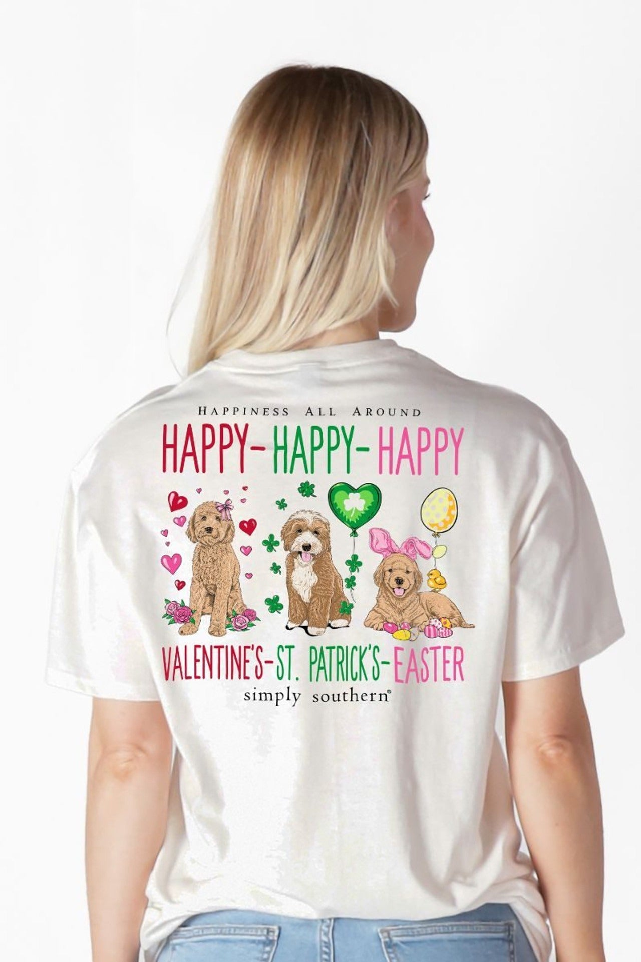 Simply Southern Xoxo Irish Easter Happy Dogs - Adult & Kids T-Shirts, Sweatshirts & Hoodies apparel design preview 2