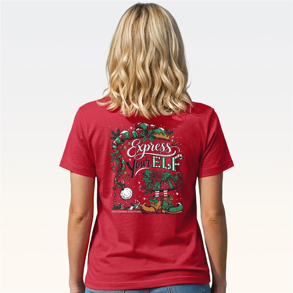 Southern Couture Classic Express Your Elf Holiday - Adult & Kids T-Shirts, Sweatshirts & Hoodies apparel design preview 2