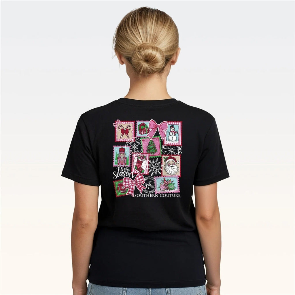 Southern Couture Classic Christmas Stamps Holiday - Adult & Kids T-Shirts, Sweatshirts & Hoodies apparel design preview 2