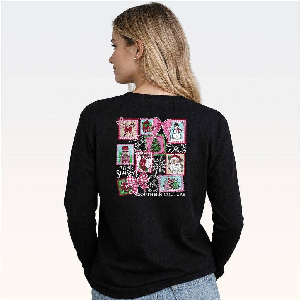 Southern Couture Classic Christmas Stamps Holiday - Adult & Kids T-Shirts, Sweatshirts & Hoodies apparel design preview 2