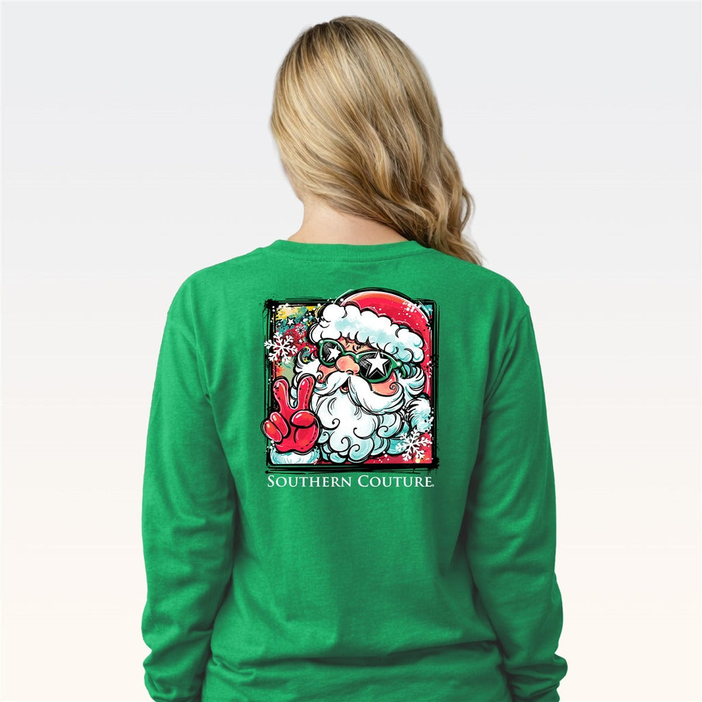 Southern Couture Classic Retro Santa Holiday - Adult & Kids T-Shirts, Sweatshirts & Hoodies apparel design preview 2
