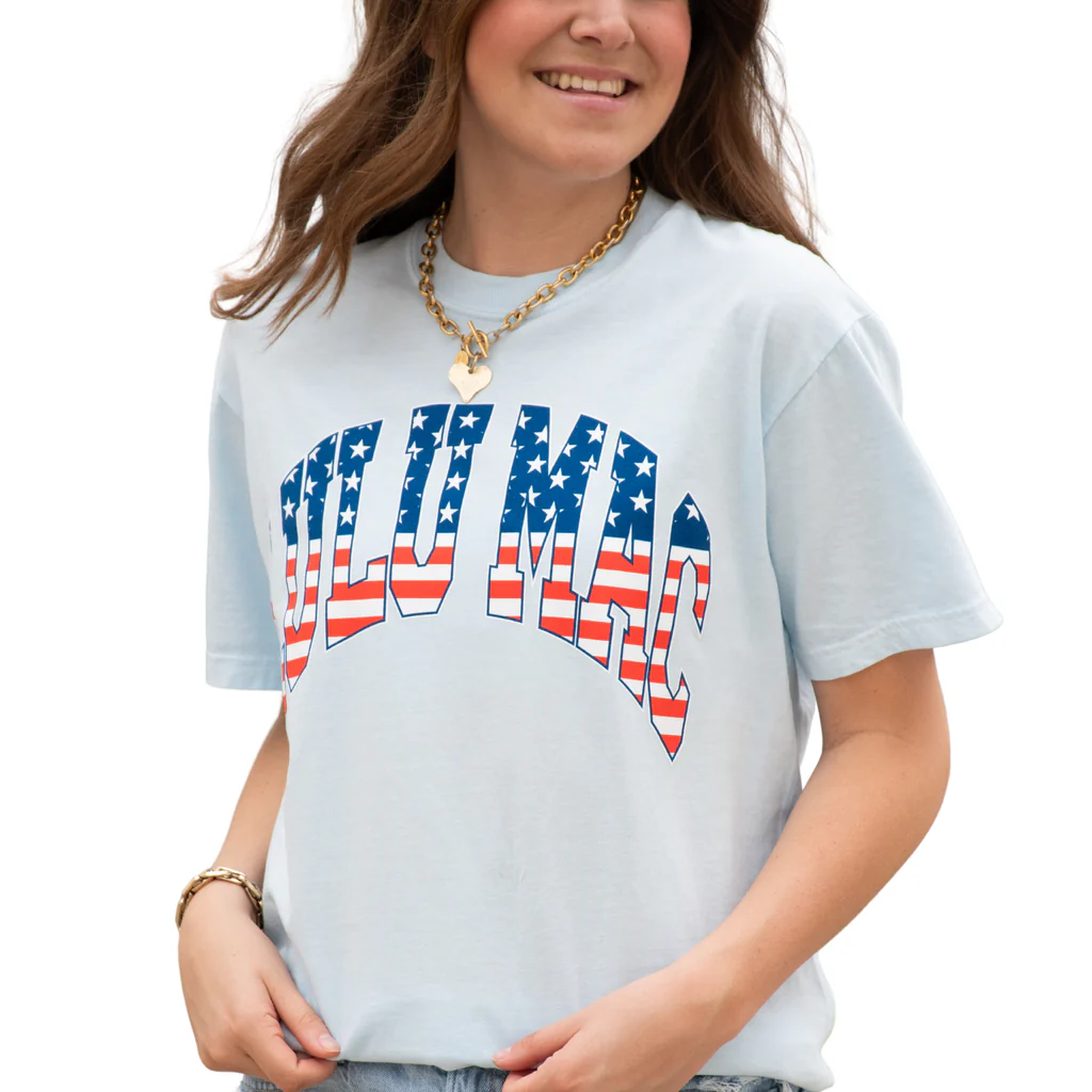 Girlie Girl Lulu Mac USA Stars Comfort Colors - Adult & Kids T-Shirts, Sweatshirts & Hoodies apparel design preview 2