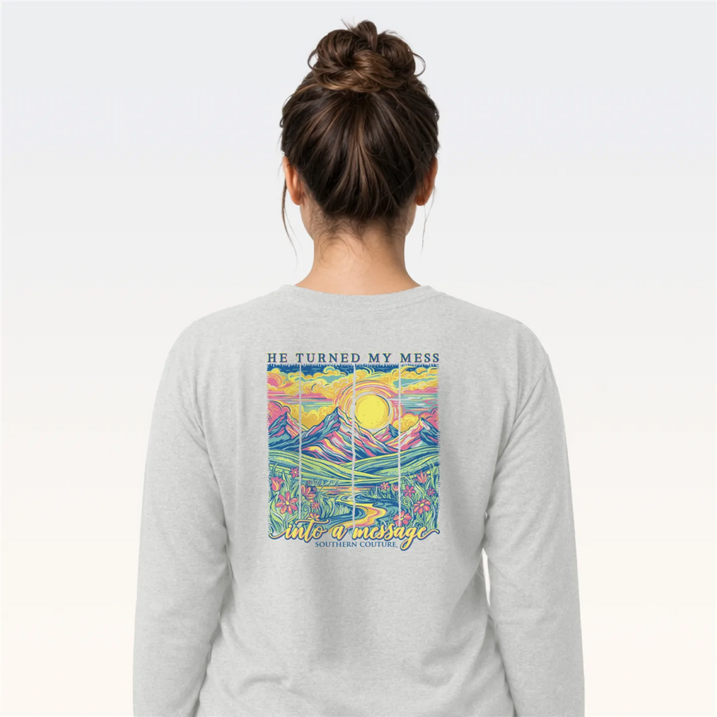 Southern Couture Classic He Turned My Mess - Adult & Kids T-Shirts, Sweatshirts & Hoodies apparel design preview 2