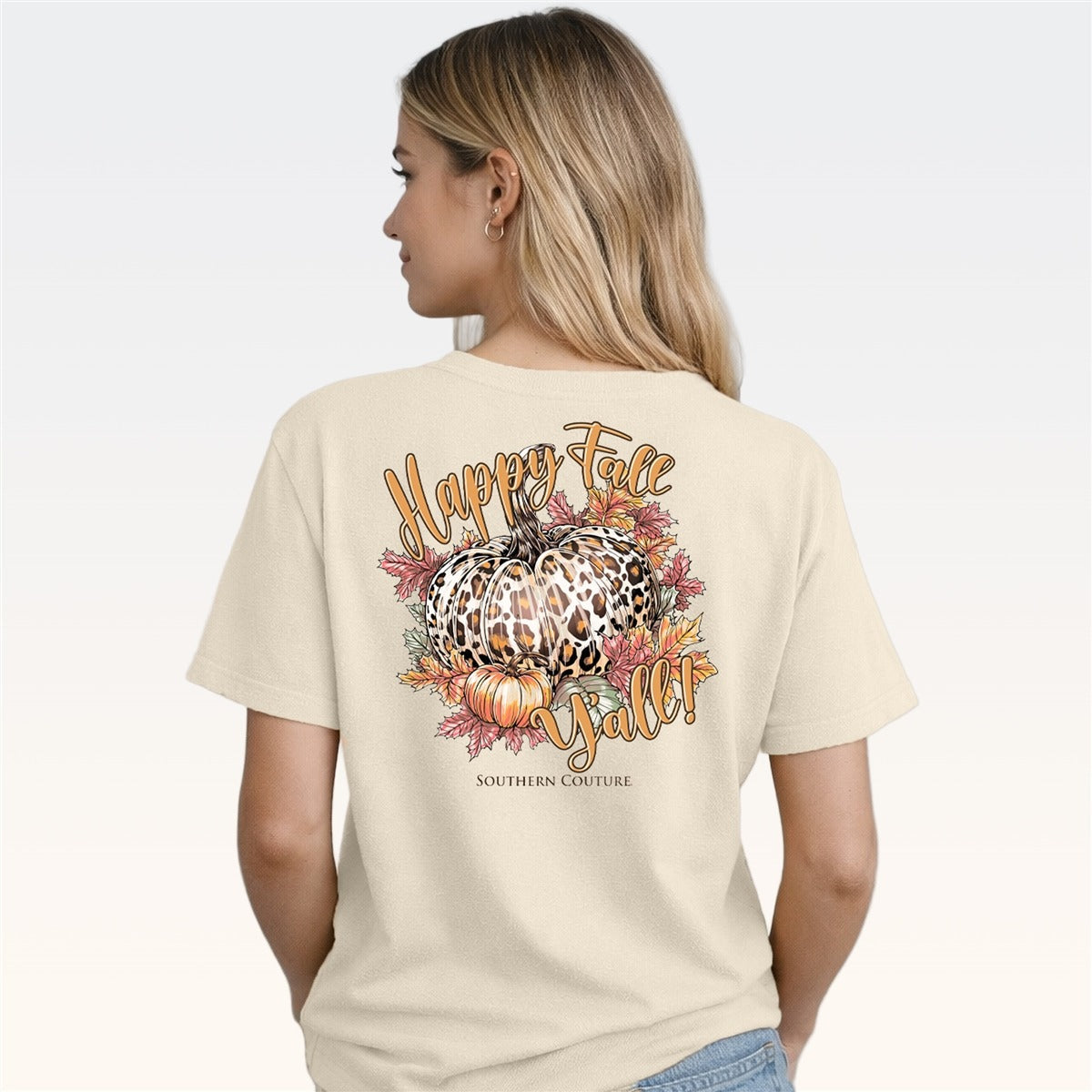 Southern Couture Classic Happy Fall Yall - Adult & Kids T-Shirts, Sweatshirts & Hoodies apparel design preview 2