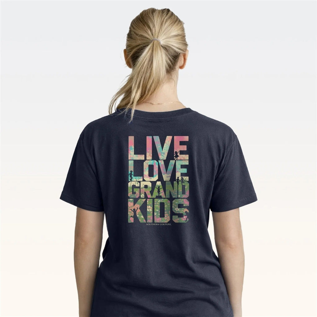 Southern Couture Classic Live Love Grandkids Navy - Adult & Kids T-Shirts, Sweatshirts & Hoodies apparel design preview 2