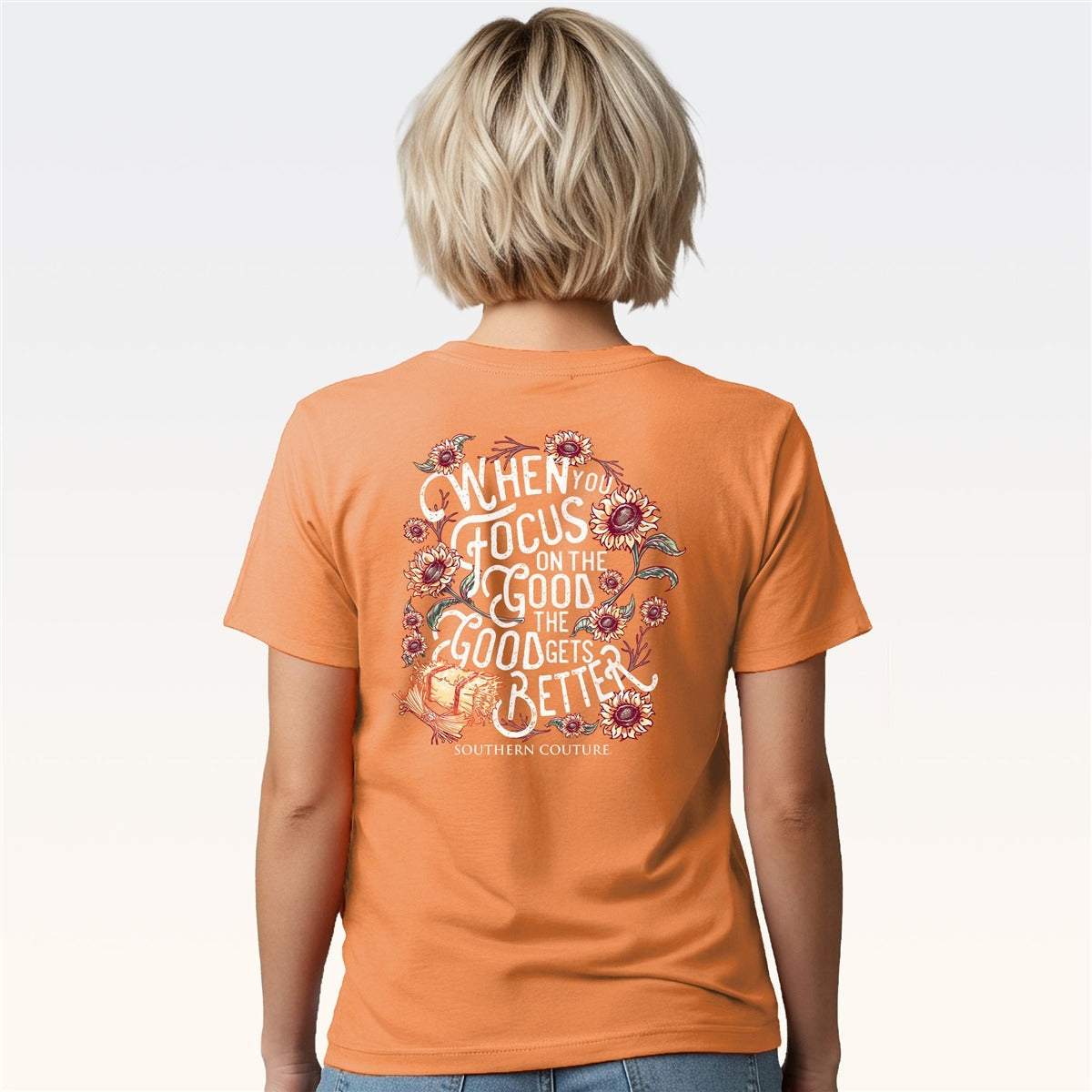 Southern Couture Classic Focus On The Good Tangerine - Adult & Kids T-Shirts, Sweatshirts & Hoodies apparel design preview 2
