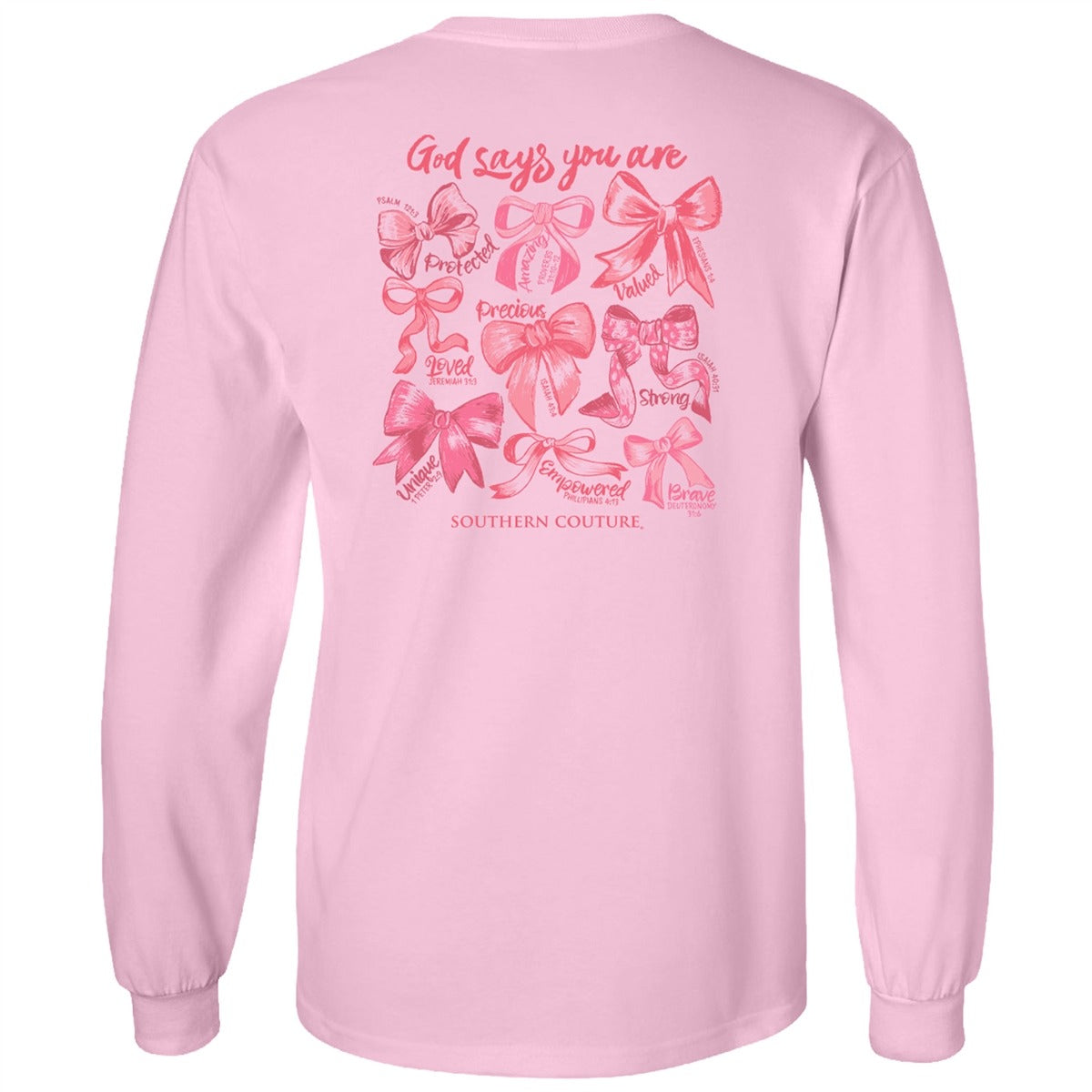 Southern Couture God Says You Are Bows Comfort Colors - Adult & Kids T-Shirts, Sweatshirts & Hoodies apparel design preview 2