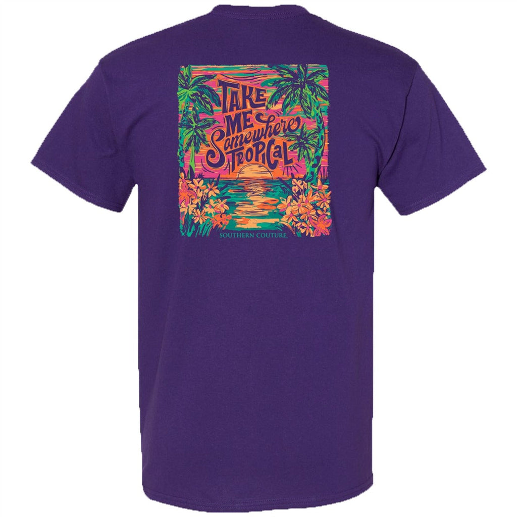 Southern Couture Classic Take Me Somewhere Tropical - Adult & Kids T-Shirts, Sweatshirts & Hoodies apparel design preview 2