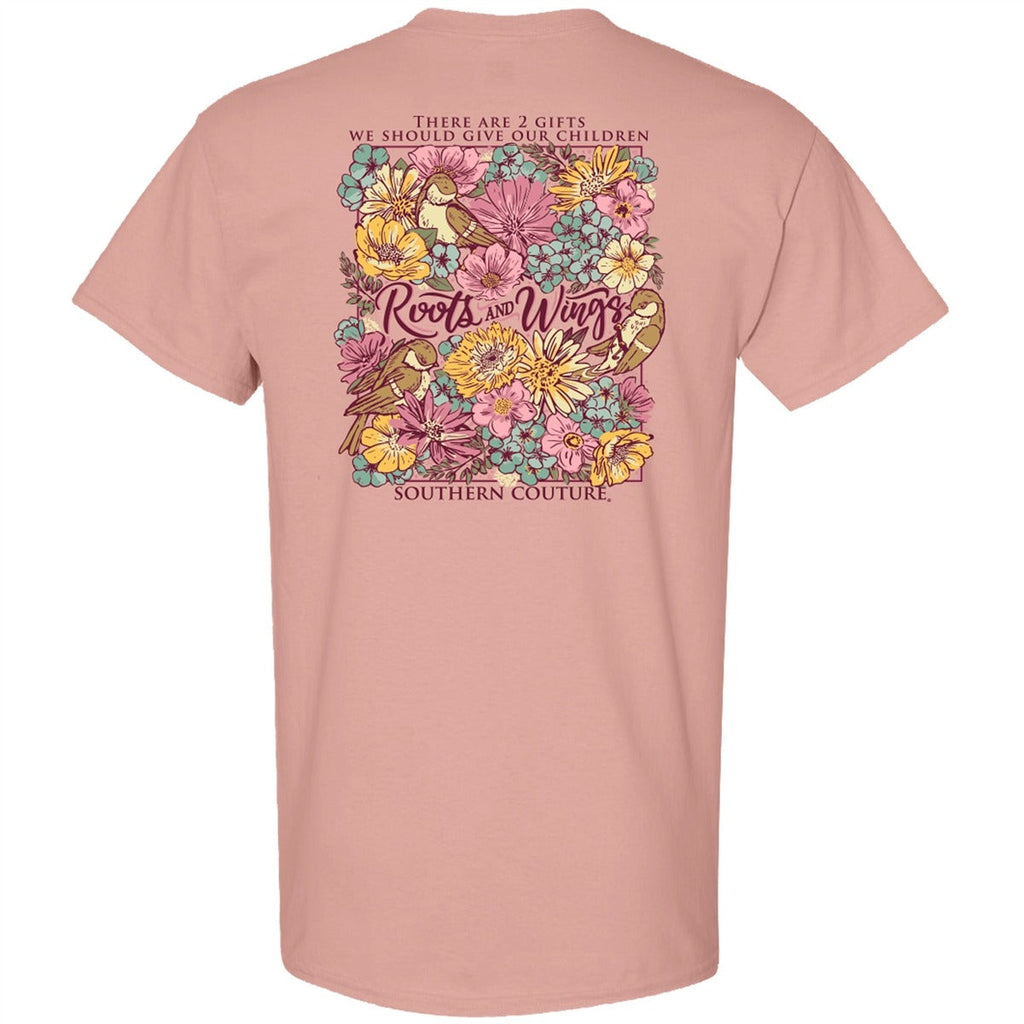 Southern Couture Classic Roots and Wings Flowers - Adult & Kids T-Shirts, Sweatshirts & Hoodies apparel design preview 2