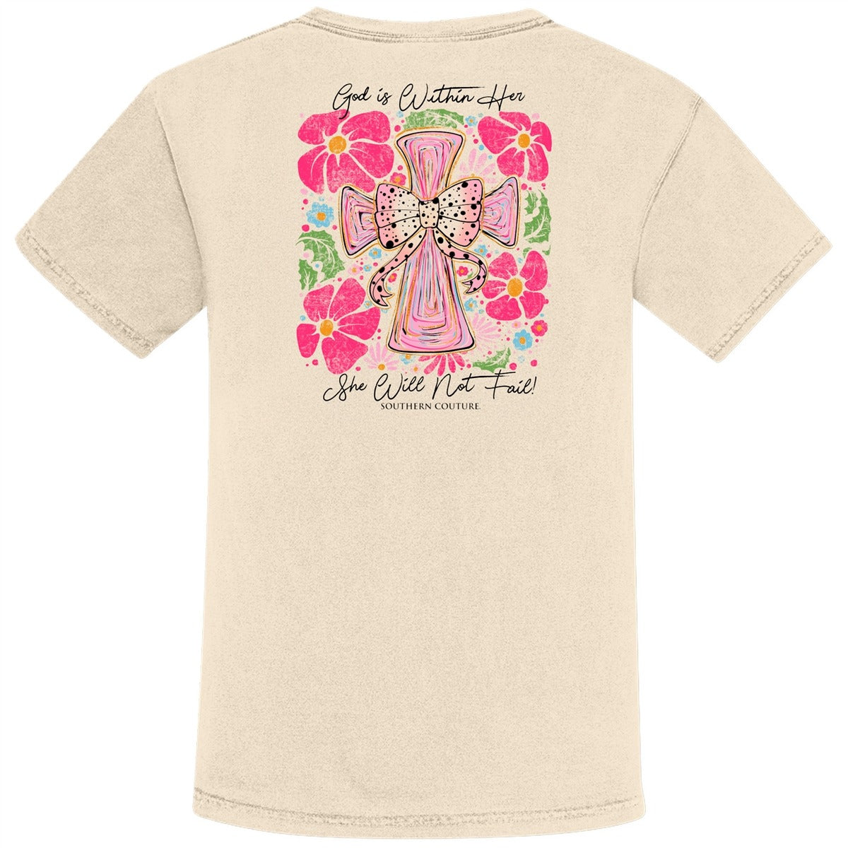 Southern Couture God Is Within Her Comfort Colors - Adult & Kids T-Shirts, Sweatshirts & Hoodies apparel design preview 2