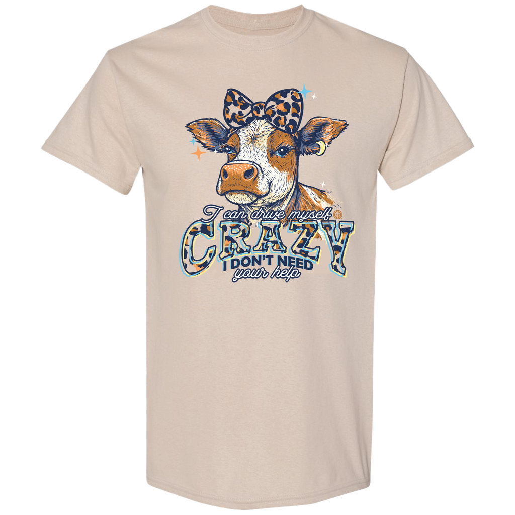 Girlie Girl Originals Myself Crazy Cow - Adult & Kids T-Shirts, Sweatshirts & Hoodies apparel design preview 2