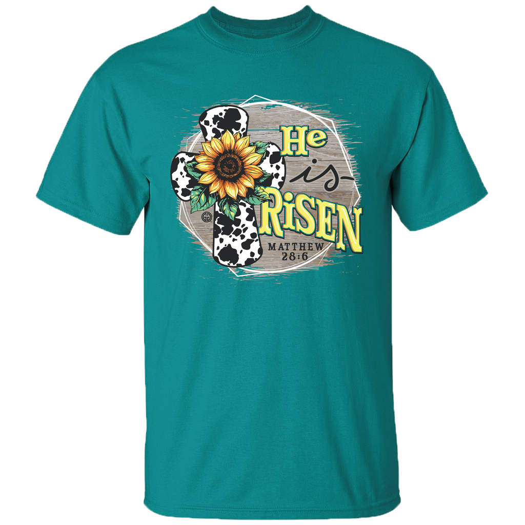Girlie Girl Originals He Is Risen Sunflower Cross - Adult & Kids T-Shirts, Sweatshirts & Hoodies apparel design preview 2