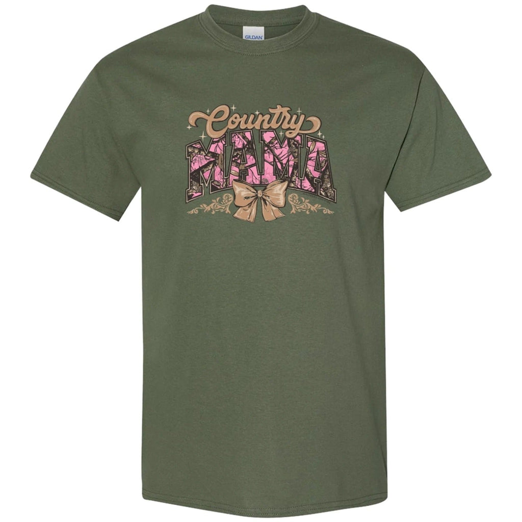 Southern Couture Soft Camo Country Mama Bow - Adult & Kids T-Shirts, Sweatshirts & Hoodies apparel design preview 2
