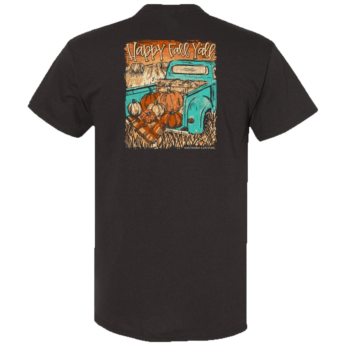 Southern Couture Classic Happy Fall Y'all Truck - Adult & Kids T-Shirts, Sweatshirts & Hoodies apparel design preview 2