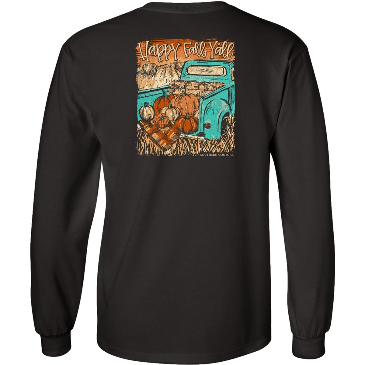Southern Couture Classic Happy Fall Y'all Truck - Adult & Kids T-Shirts, Sweatshirts & Hoodies apparel design preview 2