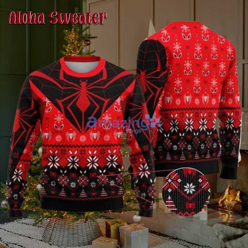 Iron Man Carries Spider Man Ugly Christmas Sweater product image 3